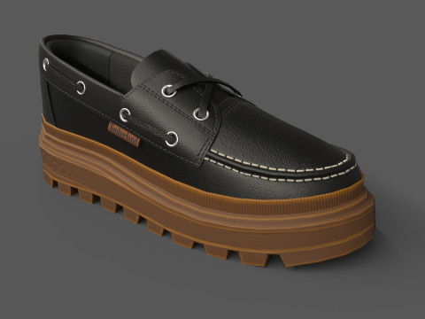 Ray City EK Boat Shoes Black 3D 모델
