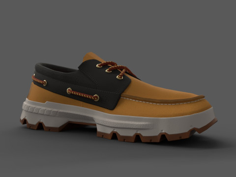 France Ultra Oxford Boat Shoes 3D Model