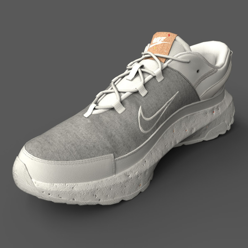Nike Crater Remixa White Photon Dust Modello 3D .c4d .max .obj .3ds .fbx .stl .blend