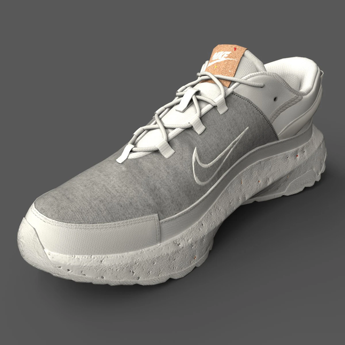 Nike Crater Remixa White Photon Dust 3D Model .c4d .max .obj .3ds .fbx .stl .blend 