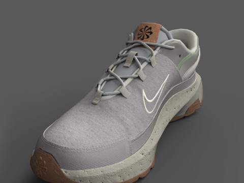 Nike Crater Remixa Gray Fog Wheat Sail 3D Model