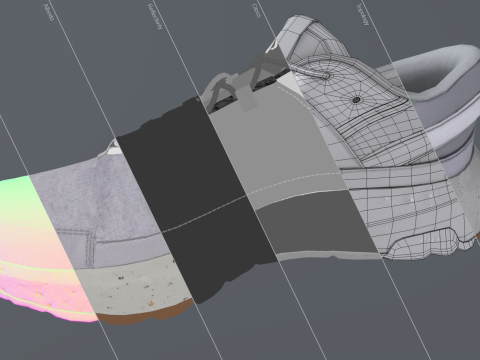 Nike Crater Remixa Gray Fog Wheat Sail 3Dモデル