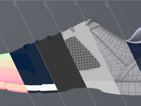 Menerva Sport Sneakers Navy White Model 3D