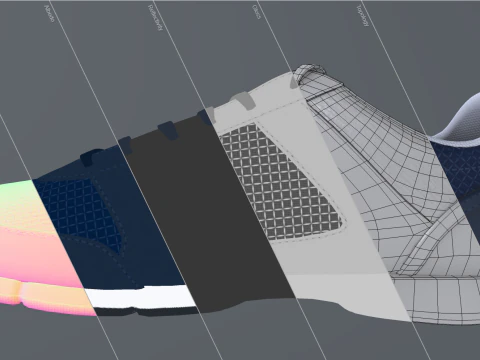 Menerva Sport Sneakers Navy White 3D Model