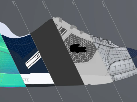 Menerva Sport Sneakers Navy White 3D Model