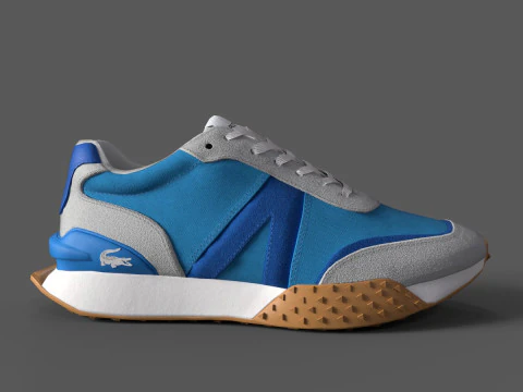 T&ecirc;nis LSpin Deluxe Couro Cor Contraste Azul Marinho Modelo 3D