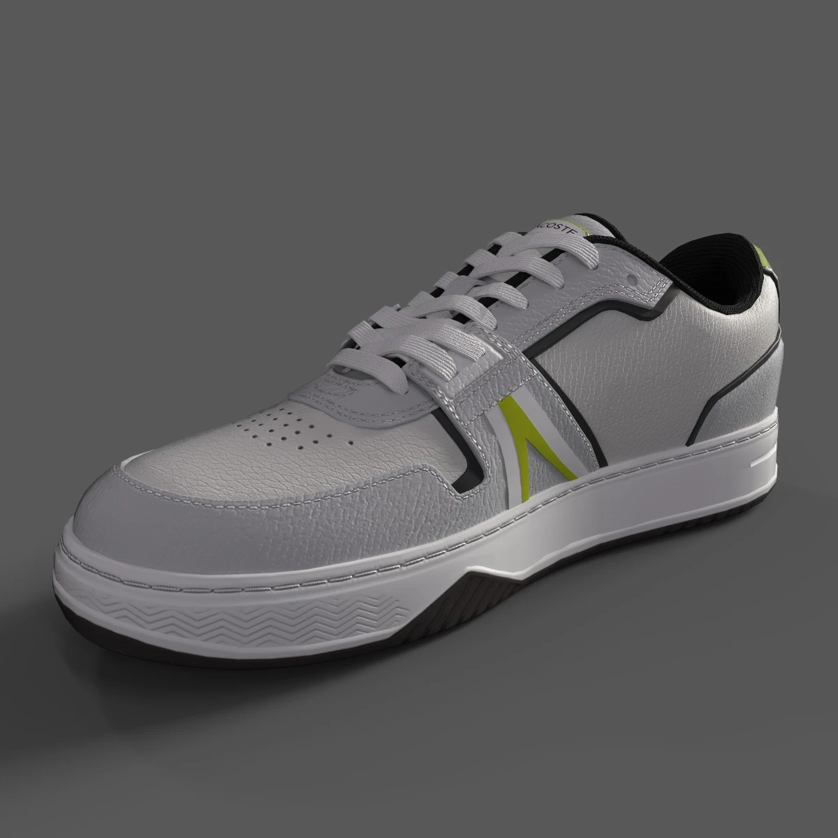 Leather Sneakers Light Grey White 3D Model .c4d .max .obj .3ds .fbx .stl .blend