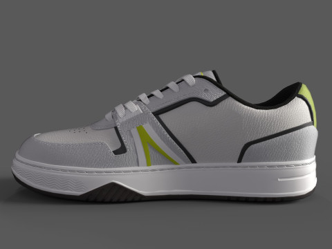 Leather Sneakers Light Grey White Modèle 3D