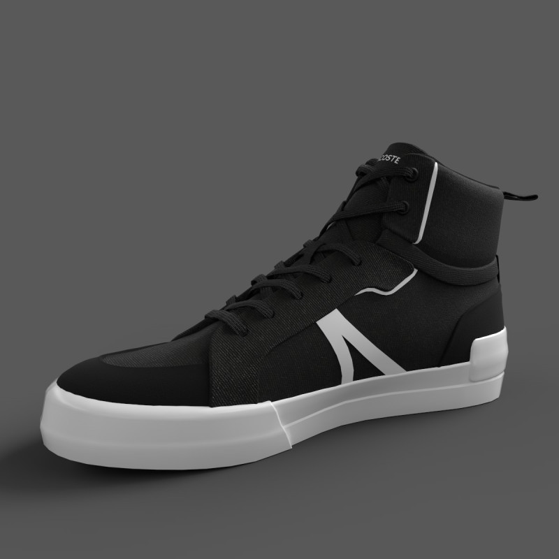 Mid Canvas Sneakers-Black White 3D Model .c4d .max .obj .3ds .fbx .stl .blend 