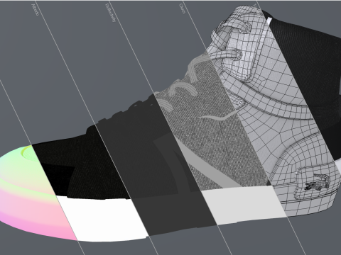 Mid Canvas Sneakers-Black White 3D Model