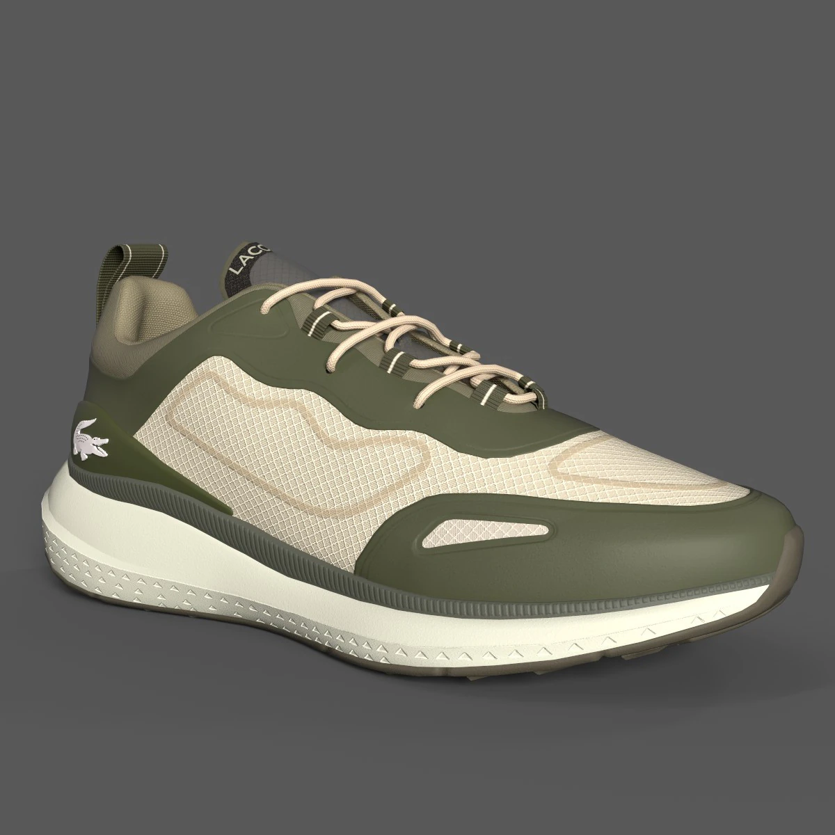 Active Textile Sneakers Dark Green Off White 3D Model .c4d .max .obj .3ds .fbx .stl .blend 