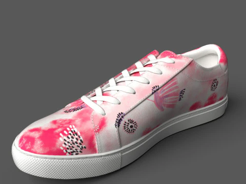 Кроссовки Floral Kam-Бело-Розовый 3D Модель