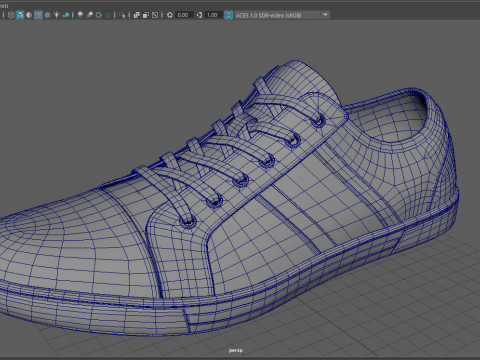 Center Low Top Sneaker-White Taupe 3D Model