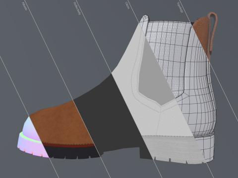 The Boudica Oak - Shoes 3D Модель