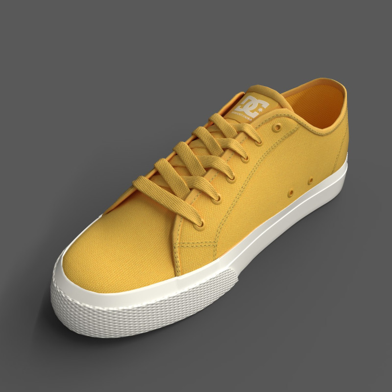 DC Leather Skate Shoes Yellow Model 3D .c4d .max .obj .3ds .fbx .stl .blend 