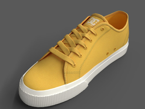 DC Leather Skate Shoes Yellow 3D in 3DExport