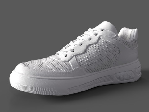 ASOS DESIGN Dixon Skater Sneakers-White Modelo 3D
