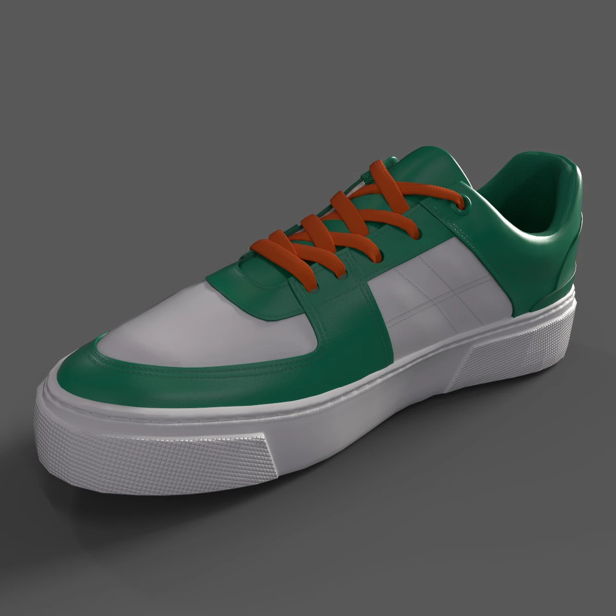 Faux Leather Retro Sneakers-Green 3D Model .c4d .max .obj .3ds .fbx .stl .blend