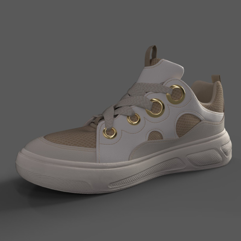 ASOS Duty Skate Sneakers-Beige 3D Model .c4d .max .obj .3ds .fbx .stl .blend 
