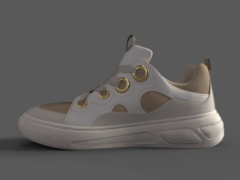 ASOS Duty Skate Sneakers-Beige 3D Model