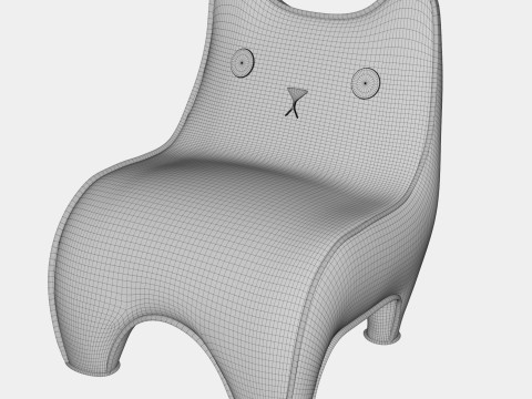 Cat Face Chair 2 Modello 3D