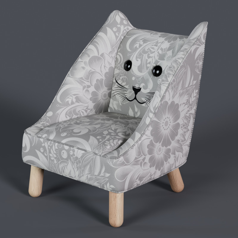 Cat Face Chair 3 3D Model .c4d .max .obj .3ds .fbx .stl .blend 