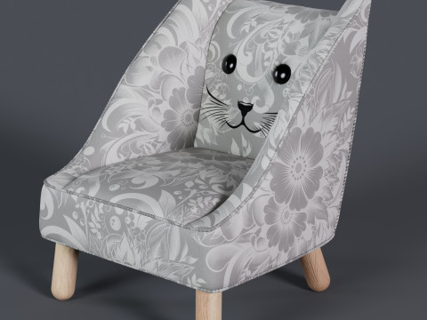 Cat Face Chair 3 3D Model