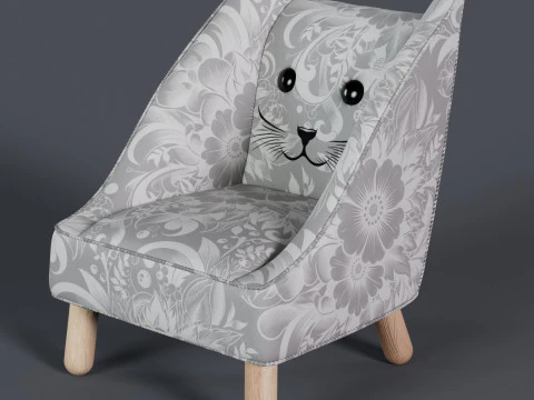 Kedi Y&uuml;zl&uuml; Sandalye 3 3D Model