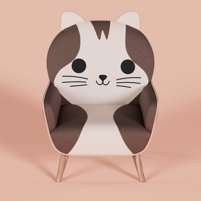 Cat Face Chair 4 3Dモデル .c4d .max .obj .3ds .fbx .stl .blend