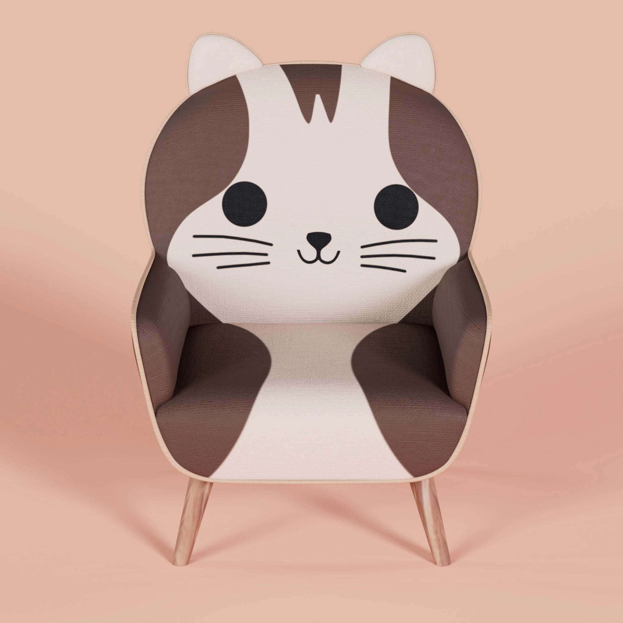 Cat Face Chair 4 3D Model .c4d .max .obj .3ds .fbx .stl .blend 