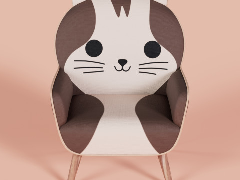 Cat Face Chair 4 3D मॉडल