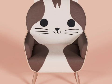 Silla con cara de gato 4 Modelo 3D