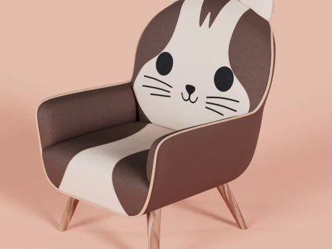 Cat Face Chair 4 3D Model