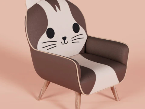 Cat Face Chair 4 3D Model