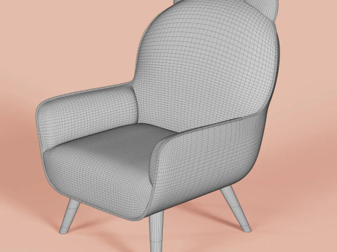 Cat Face Chair 4 3D Model