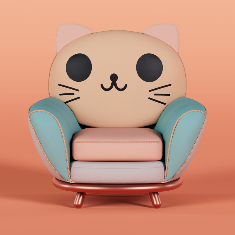 Cat Face Chair 5 Modello 3D .c4d .max .obj .3ds .fbx .stl .blend 