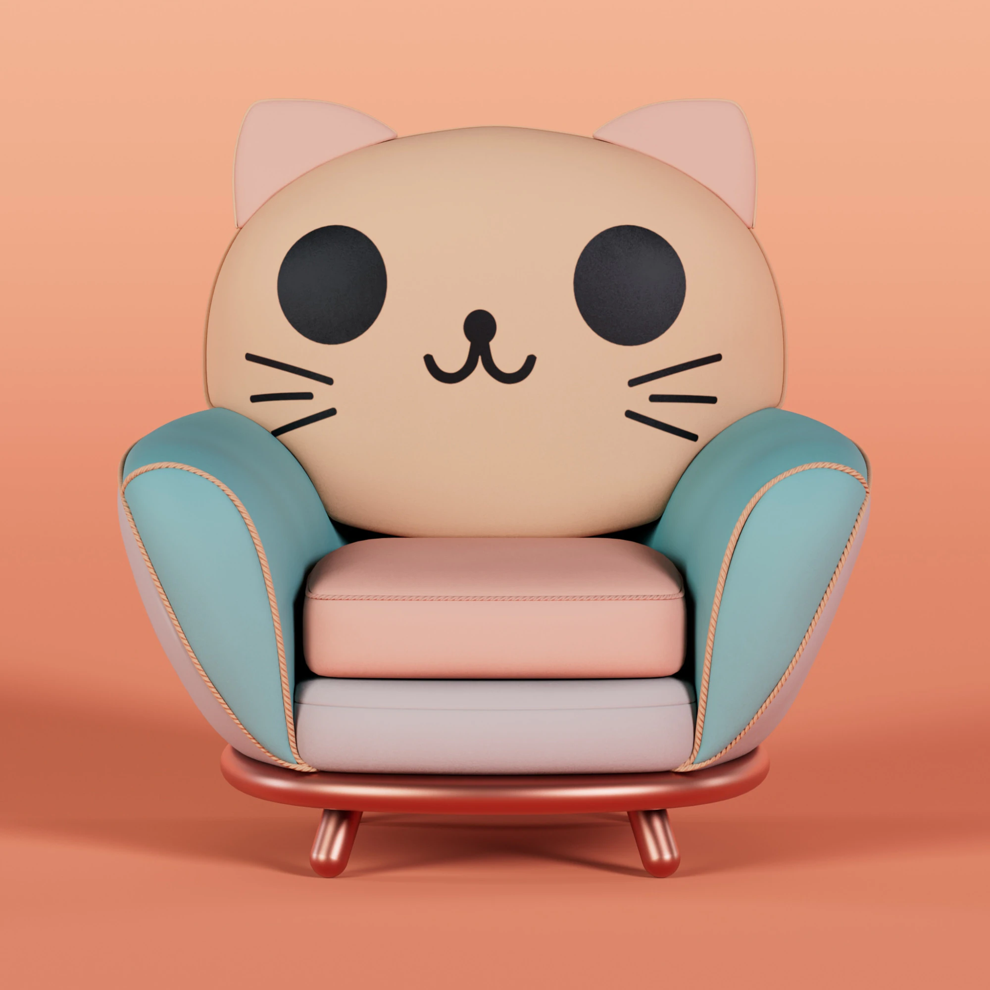 Cat Face Chair 5 3D Model .c4d .max .obj .3ds .fbx .stl .blend