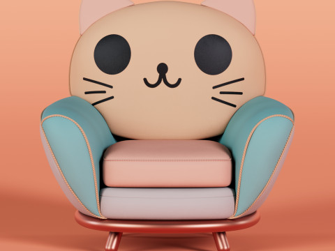 Cat Face Chair 5 3D मॉडल