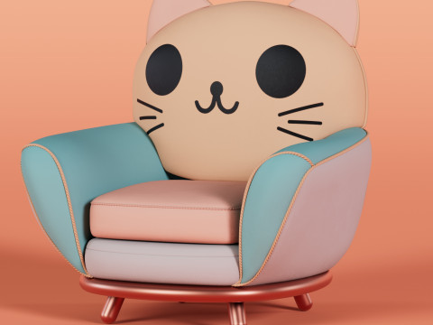 Cat Face Chair 5 Modello 3D