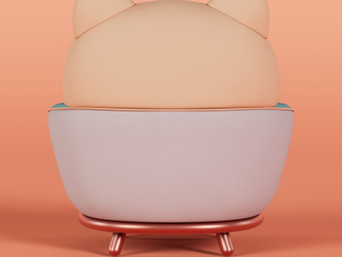 Cat Face Chair 5 Modello 3D