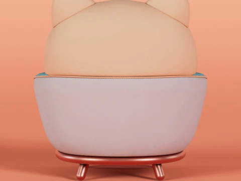 Cat Face Chair 5 3D Model