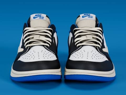 Fragment x Air Jordan Military Blue 3D 모델