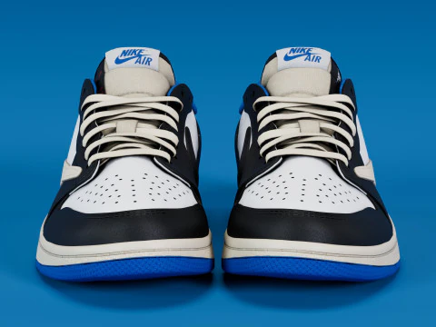 Fragmento x Air Jordan Azul Militar Modelo 3D