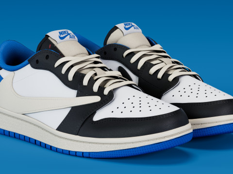 Fragment x Air Jordan Military Blue 3Dモデル