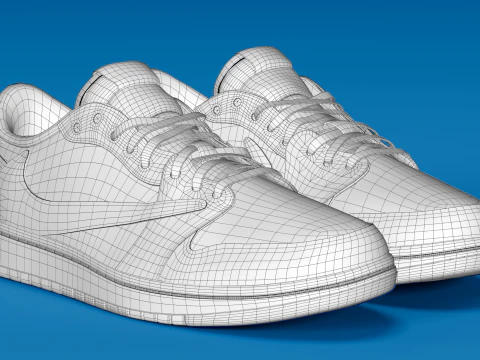 Fragmento x Air Jordan Azul Militar Modelo 3D