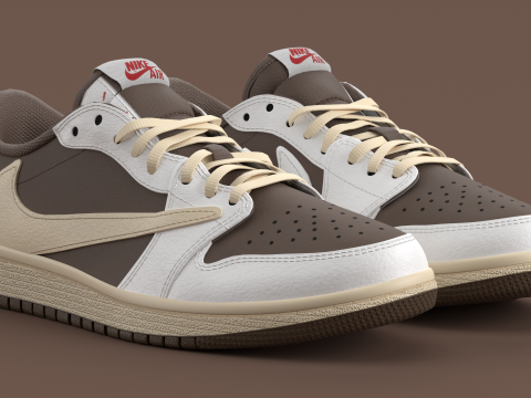 Fragment x Air Jordan Reverse Mocha 3D Model