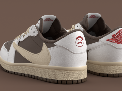 Fragment x Air Jordan Reverse Mocha Modèle 3D
