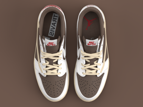 Fragment x Air Jordan Reverse Mocha Modèle 3D