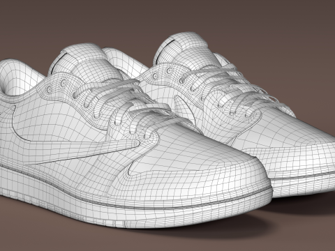 Fragment x Air Jordan Reverse Mocha Modèle 3D