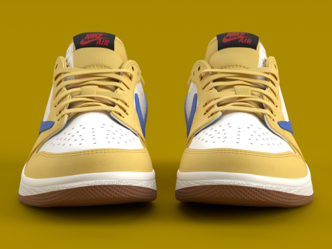 Travis Scott x Air Jordan Canary Yellow 3D Model